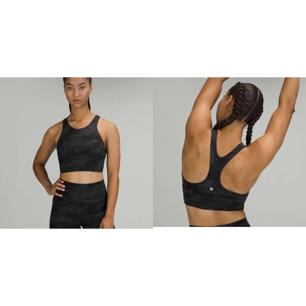 Lululemon Wunder Train Longline Bra in Heritage 365 Camo Deep Coal Multi size 4